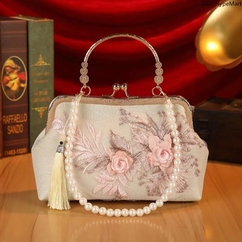 Elegant Lace Floral Evening Clutch, Rhinestone Mesh Handbag for Special Occasions, Bling Handbag, Clutch Purses, Engagement, Glamorous