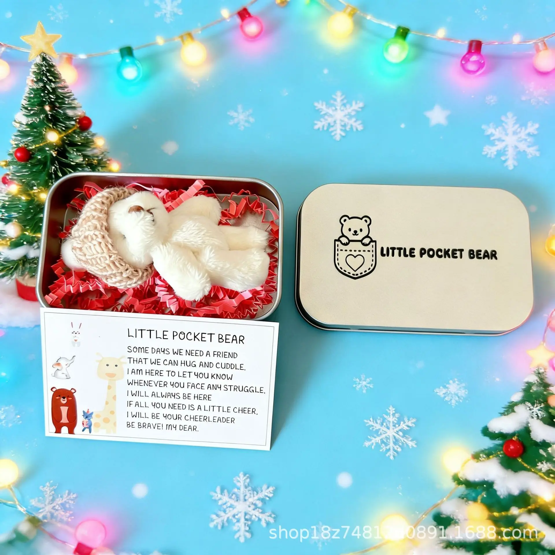 Pocket Mini Teddy Bear Plush Toy, Cuddly Teddy Bear, Gift Box Packaging, Healing Palm Size Bear, Festival Atmosphere, Perfect Gift for Friends and Couples