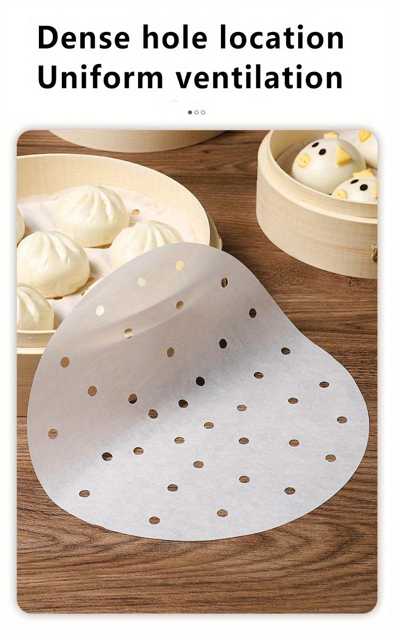 Air Fryer Parchment Paper Liners - 24 cm (9.45 inches) - Disposable, Oil- and Water-Resistant - Suitable for Baking Cookies, Grilling, and Steaming - Packs of 50