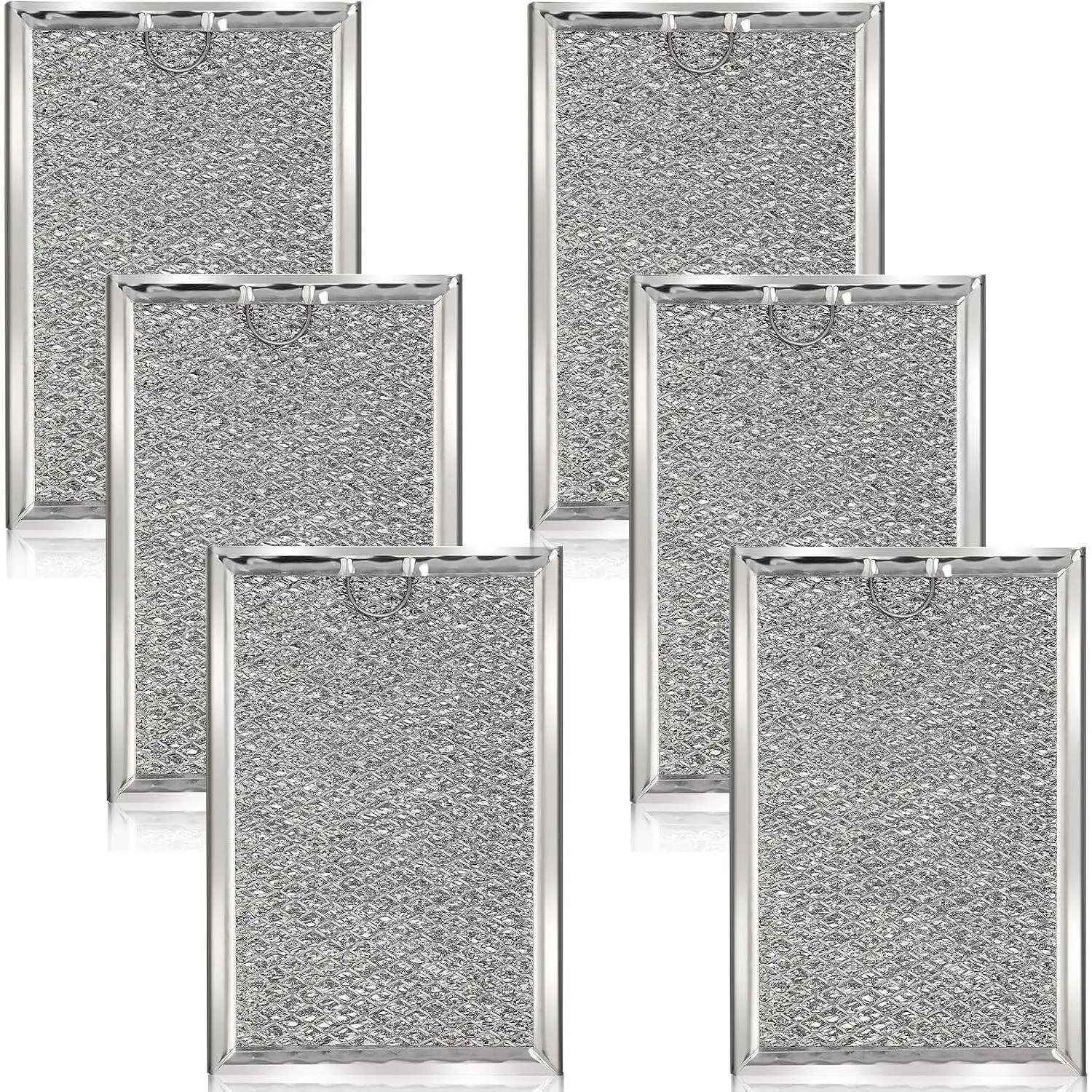 6 Pack Replacement Microwave Grease Filter, 7.64 x 5.1 Inch, Compatible with WB06X10309 WB06X10359, for Kitchen Over-the-Range Microwave Oven Stove Air Intake Grease Filtration