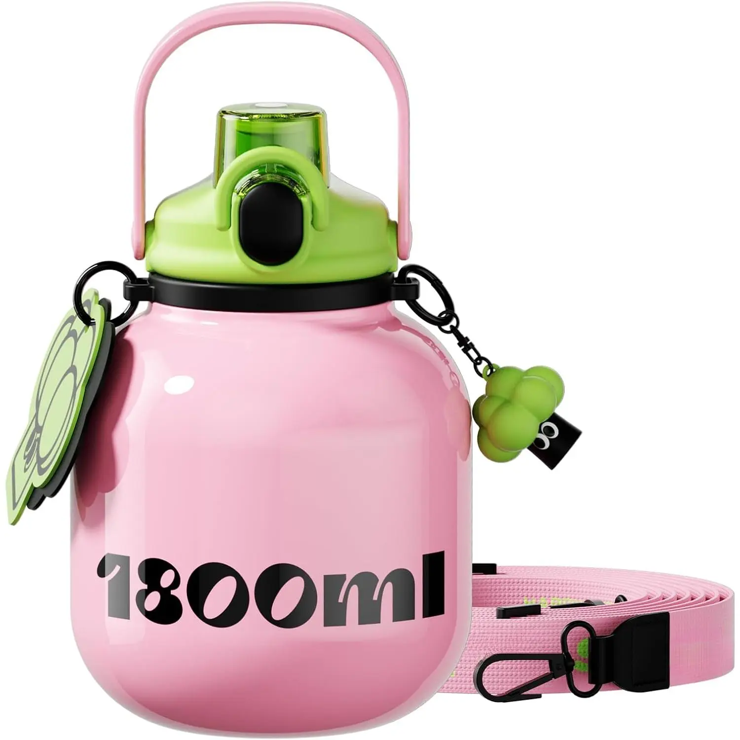 Women's Stainless Steel Insulated Water Bottle - Vacuum & Double-Wall Insulation, Double-Opening Lid, Large-Capacity Leak-Proof Tumbler with Straw for Sports & Outdoor Trips, Keeps Drinks Cool All Day, Portable Drink Solution