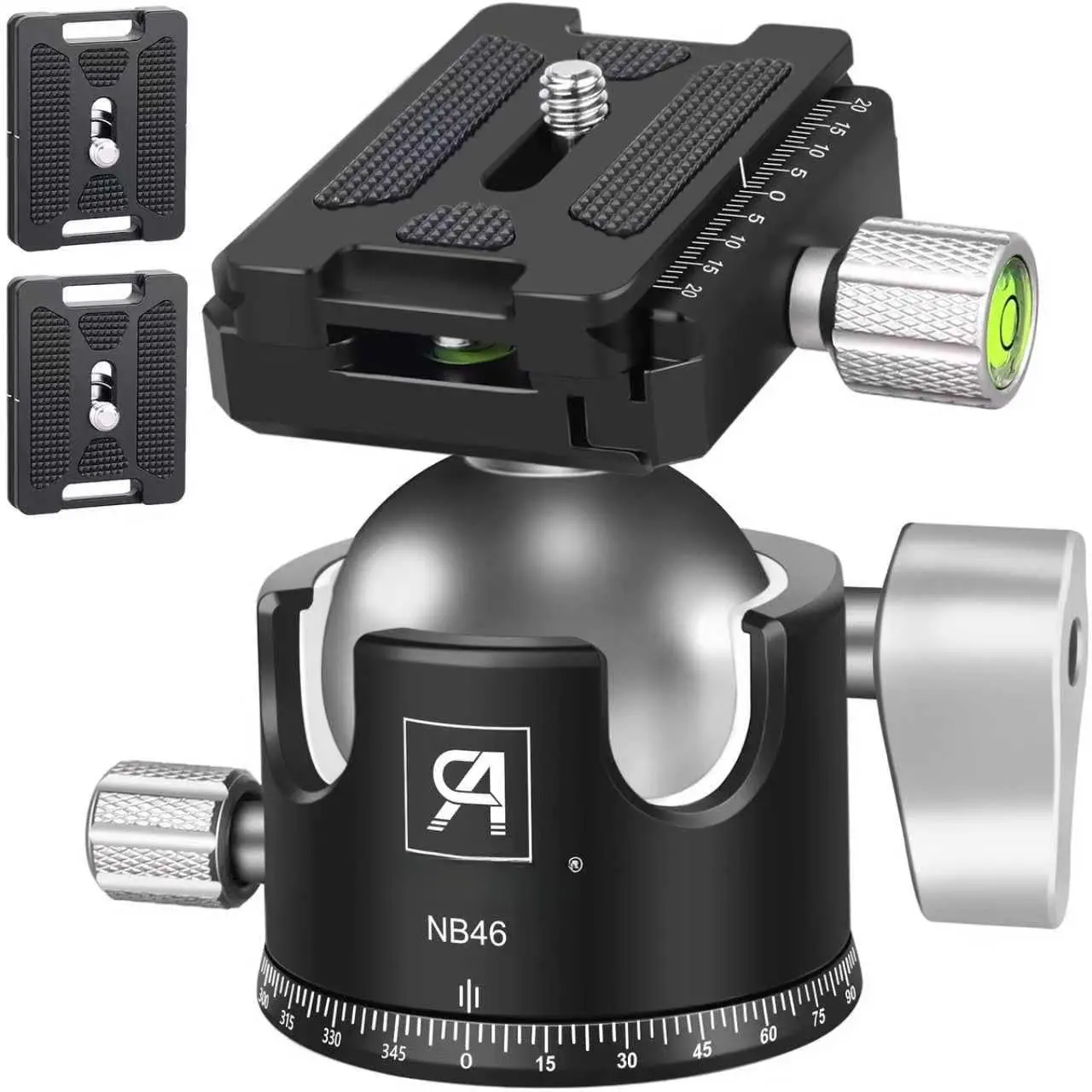 Tripod Ball  Low Profile Tripod   Metal Camera Tripod  44lbs/20kg Load with Three Arca Swiss Quick Release Plate for Tripod, Monopod, DSLR, Camera