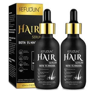 Sefudun Hair Growth Serum, Natural Herbal Formula Ginseng, Repairs Split Ends, Nourishes Scalp & Strengthens Hair, Suitable for Men, 2 Bottles