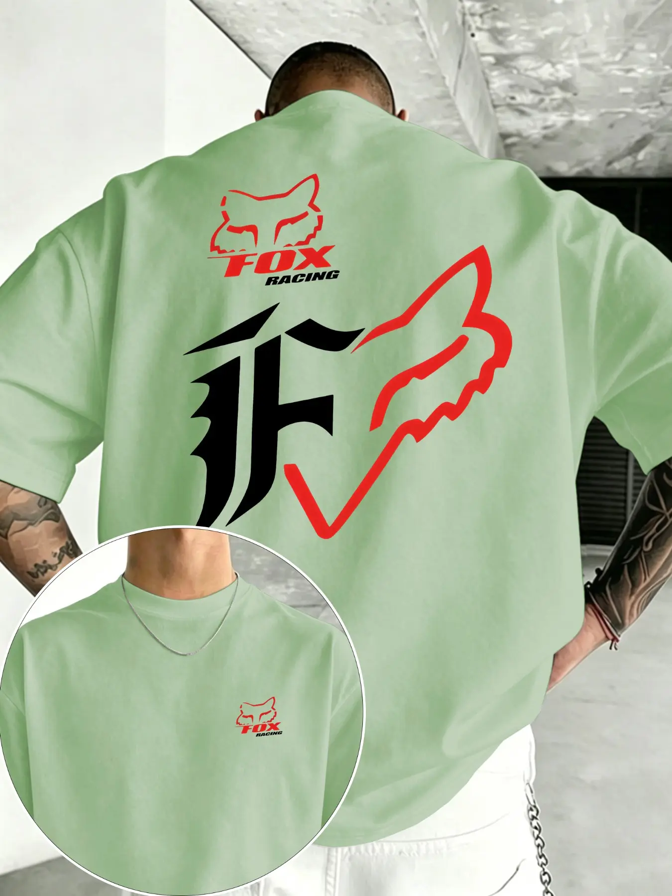 Men's Casual Streetwear Short Sleeve Round Neck T-Shirt, Print Lover Apparel, Knit Fabric, Comfortable for Leisure and Home Use