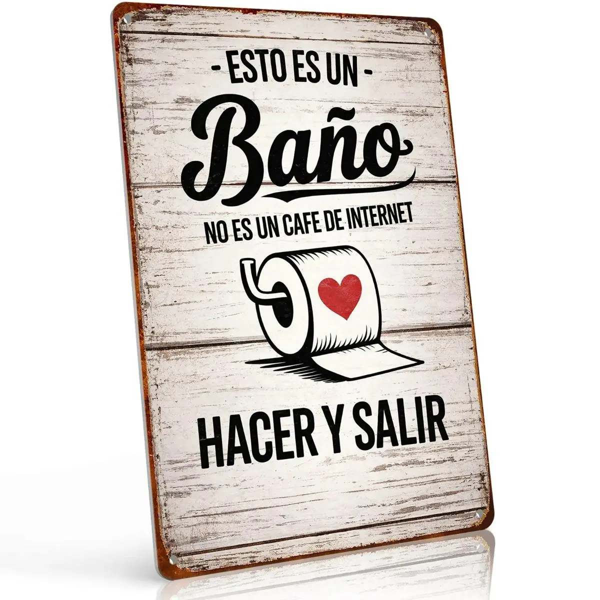 Funny Bathroom Metal Sign, Vintage Rustic Wall Decor “Bathroom Not Internet Cafe”, Humorous Toilet Room Sign for Farmhouse Bathroom, Restroom Decoration, Guest Bath Wall Art, Novelty Gift Idea, 8x12 Inch