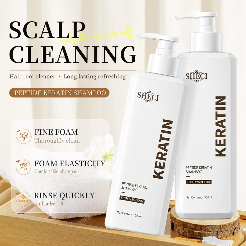 Net Cleansing Protein Keratin Anti-Dandruff Clarifying Shampoo, Deep Scalp Care for Oily and Frizzy Hair, 500ML Liquid Formula, No Alcohol or Aerosol