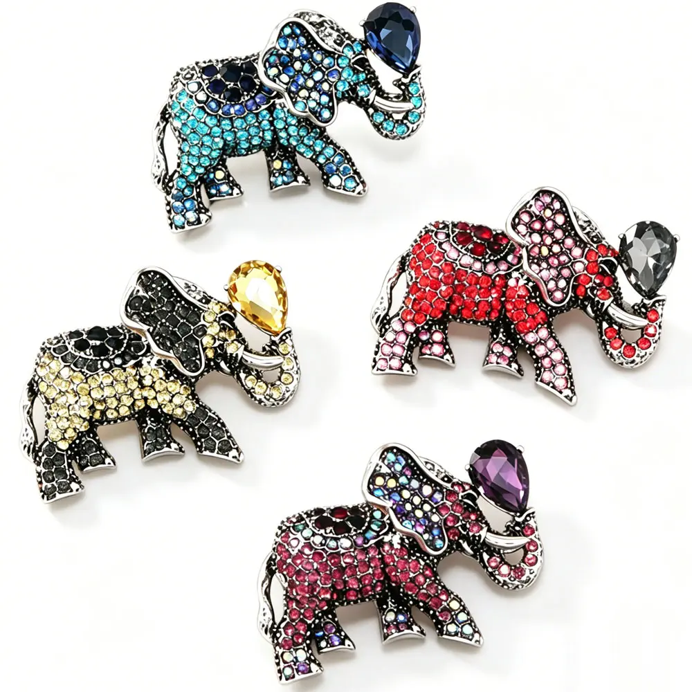Fashion Design Alloy Rhinestone Elephant Corsage Brooch Senior Sense of Trendy Animal Brooches