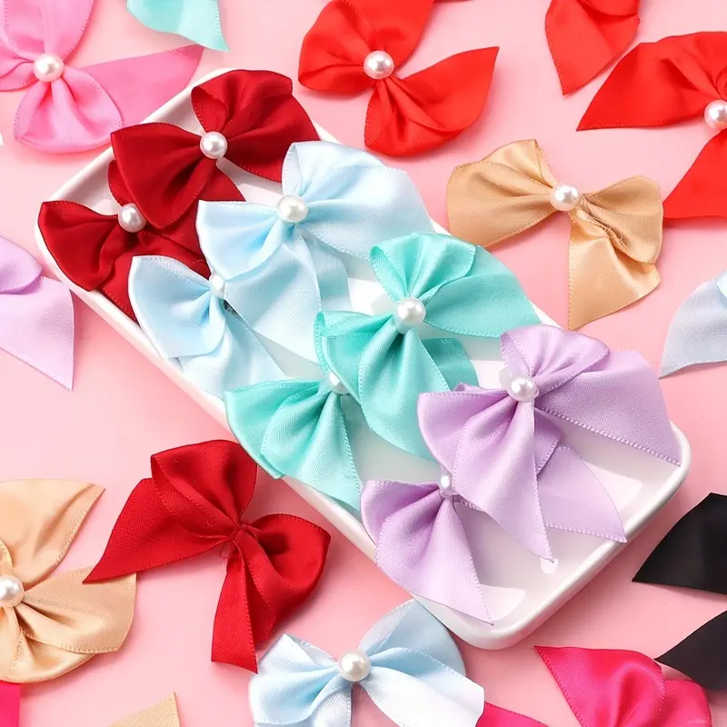 20/40 polyester half beads hand bow DIY ladies jewelry with decorative accessories holiday gift display packaging decoration send a supplies furniture decoration Diy Craft Embellishments
