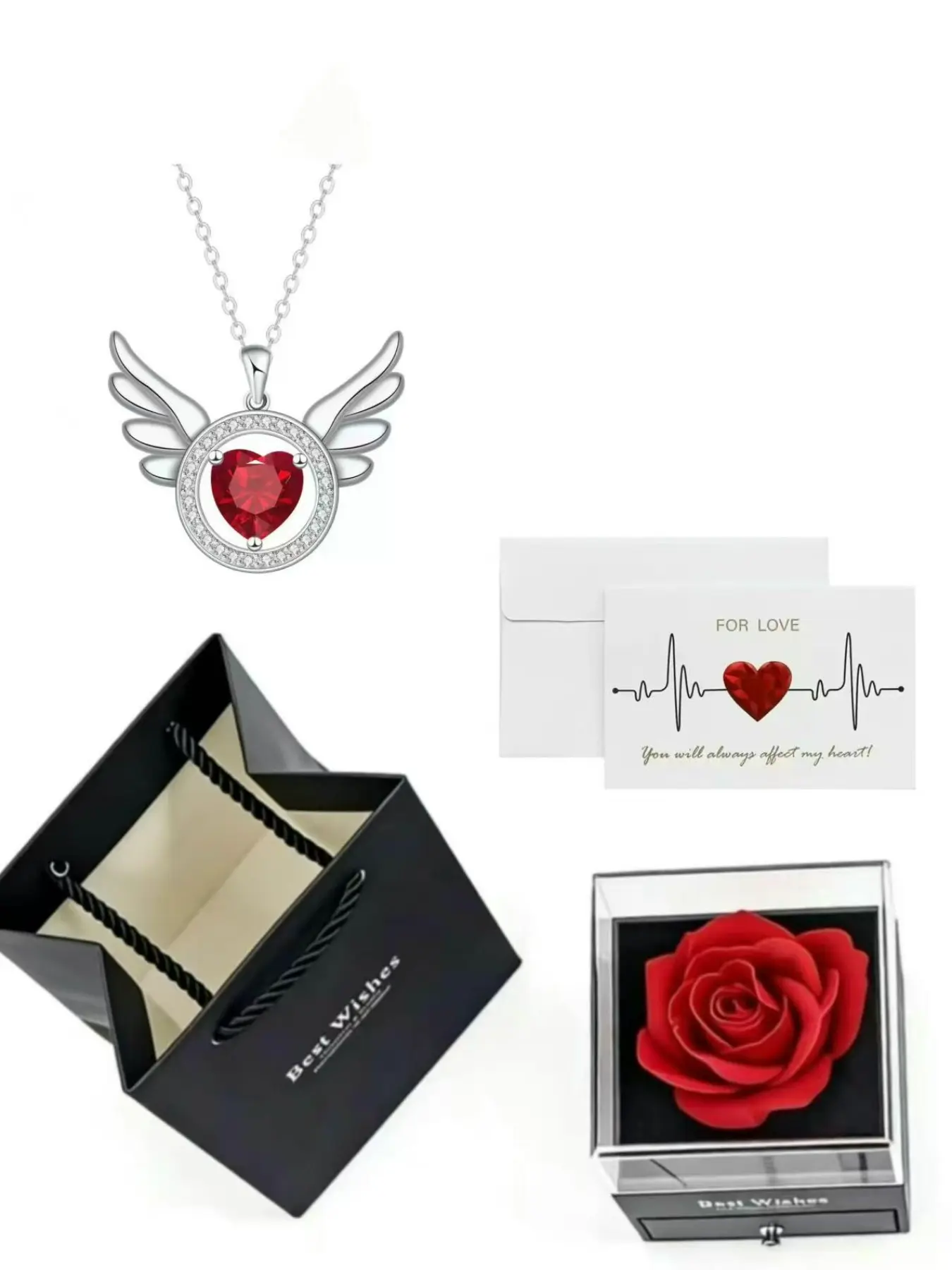 Rose Flower Jewelry Box Necklace Packaging, Elegant Valentine's Day Gift Box, High-End Jewelry Display Case, Perfect for Necklaces