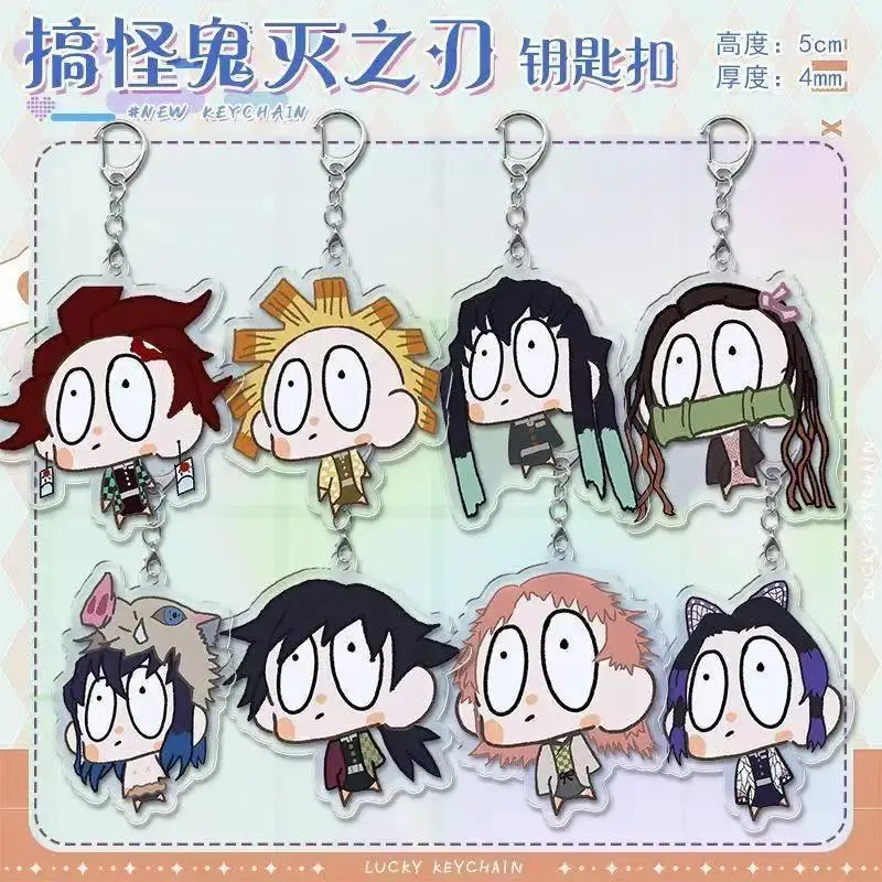 2026 new hot item Demon Slayer Anime Keychain Cute Acrylic Backpack Charm Cosplay Accessory Kawaii Pendant Otaku Gift for Friends Funny Keyring