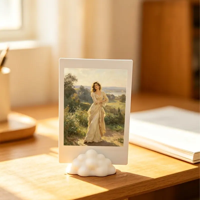 1/5 Pack Plush Cloud-Shaped Photo Display Frames for Bedroom or Office Decor, Adorable Plastic Desktop Organizer for Photos, Cards, and Sticky Notes