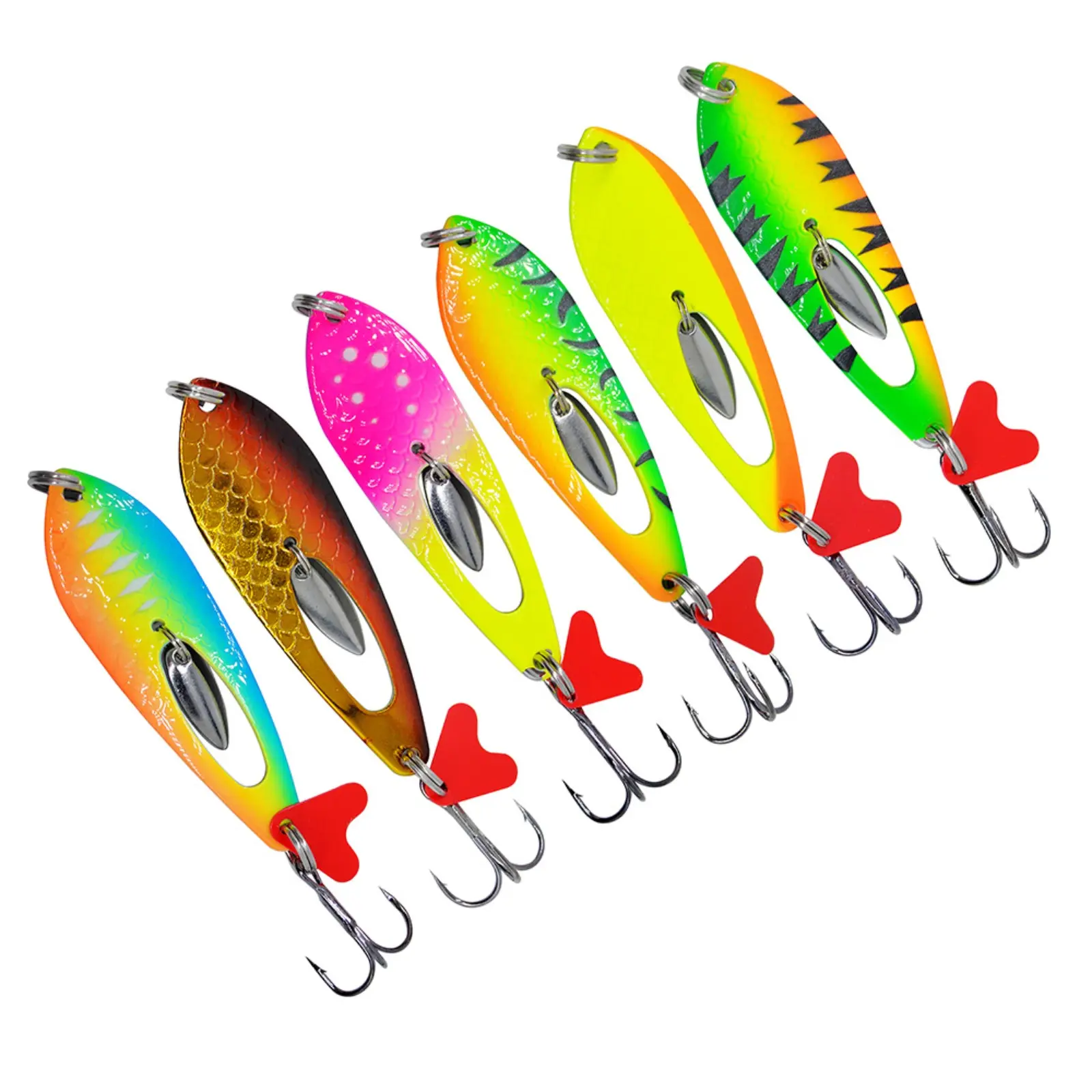 VIB Metal Fishing Lure, Hollow Blade Bait with Rattle Chamber and Laser Scale Pattern, Jig with Treble Hooks for Freshwater and Saltwater Angling, Bass Fishing Lures, Salt Water Fishing