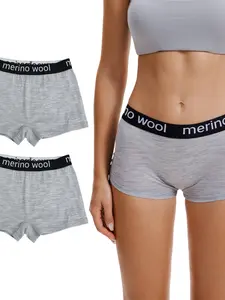 100% Merino Wool Women's Briefs Set, Breathable & Quick-Dry, Ideal for Outdoor Sports, Comfortable Short Pants Underwear