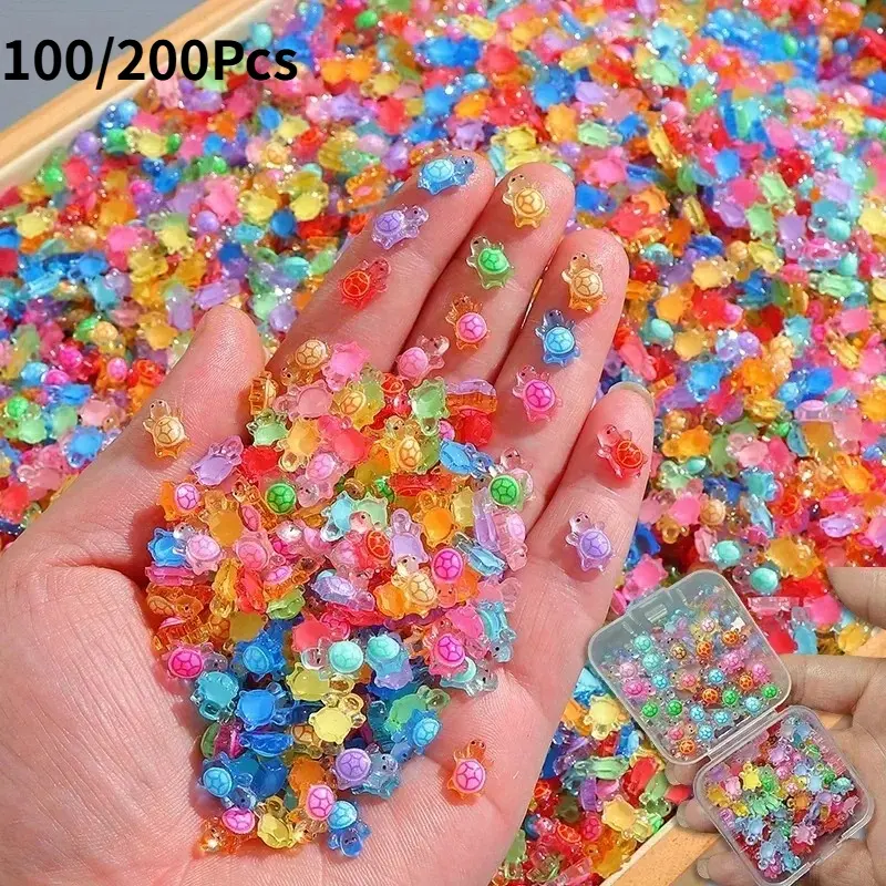 100/200Pcs Glow in The Dark Turtle Figurines DIY Crafts, Fairy Garden Home Decor, Dollhouse Accessories & Terrarium Landscape Design,Miniature Model Ornaments