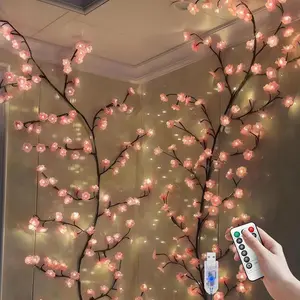 Cherry LED Tree Branch Lights for Wall, Cherry Blossom Willow Vine Twig Decor Garland with 48 LED Lights and Remote,8 Lighting Modes,Christmas Decorations Indoor for Home Wall Door Window (47inch)fidget toys