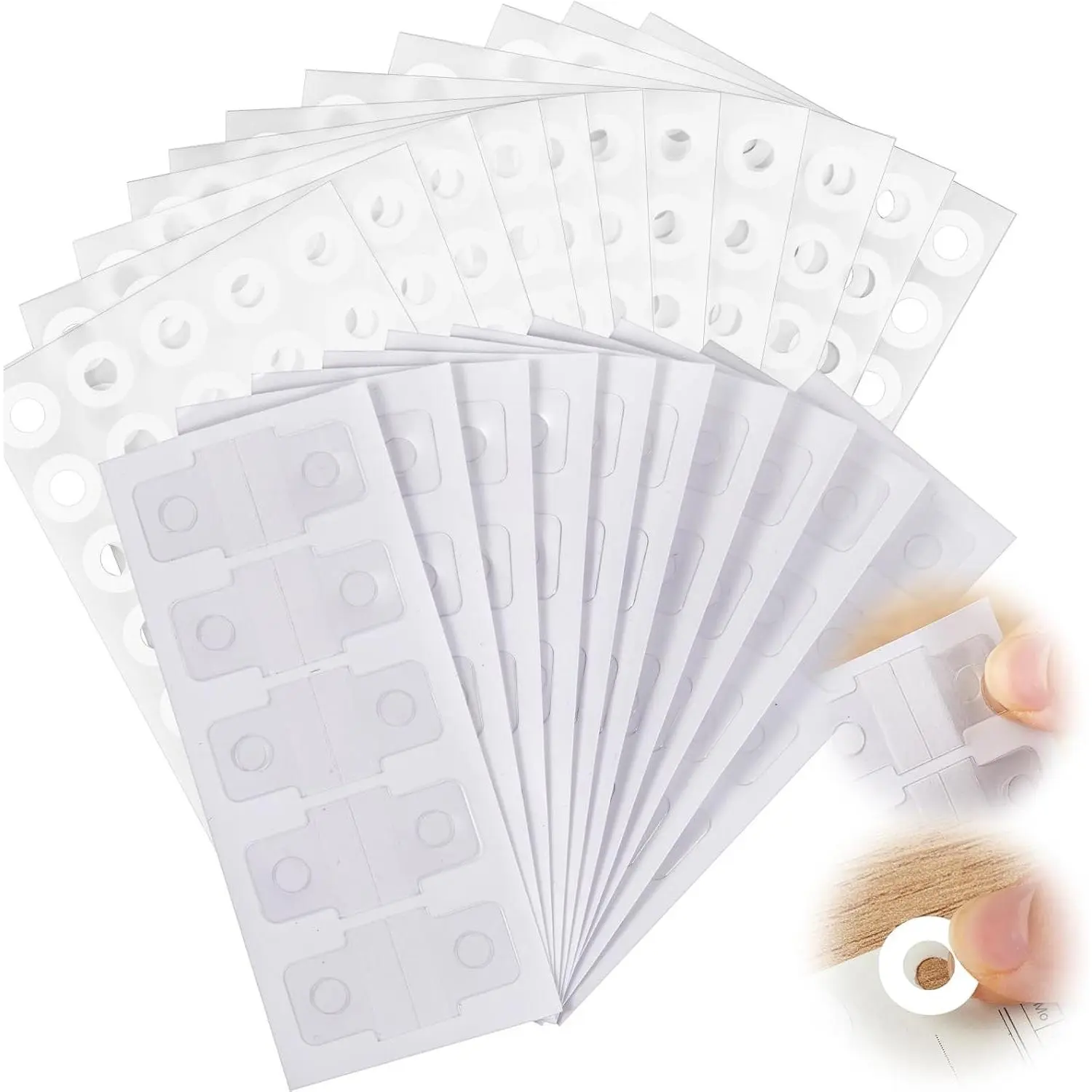 700 Pcs Clear Binder Sheet Converter Stickers and Page Hole Reinforcers, Reinforcements for Hole Punched Pages, Convert Unpunched Pages to Loose-Leaf Binder Refill Insert for Scrapbook Album