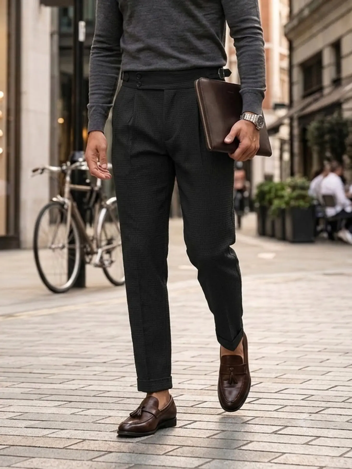 Men's Italian Texture High-Waist Classic Blazer, Vintage Parisian Button Design, Wrinkle-Resistant, Slim Fit, Business Casual, Daily Wear, Suits, Menswear