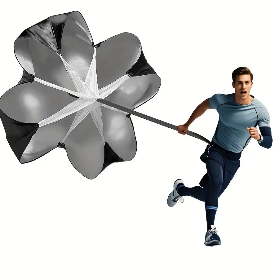 Resistance Parachute for Workout, Running, Track & Field and Soccer – Speed Training Equipment, available in black and red