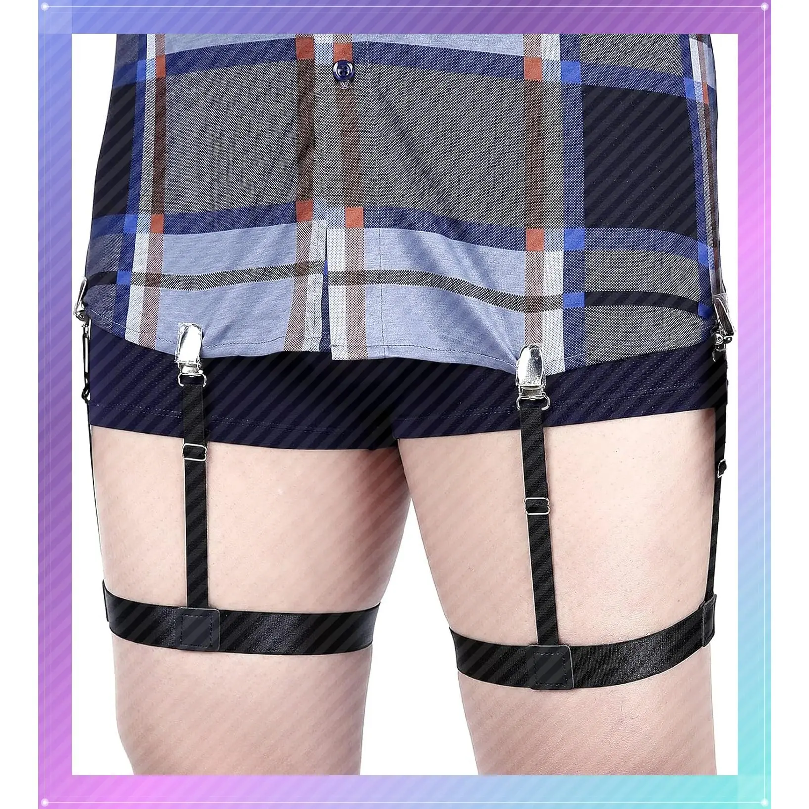 Men Shirt Stays Adjustable Elastic Shirt Garter Shirts Holder with Non-slip Locking Clamps for Police MilitaryGift