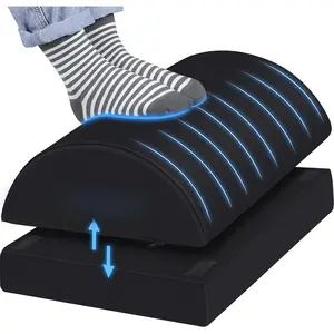 Under-Desk Footrest - Multifunctional Footstool with Washable Cover - Comfortable Foot Pad, Features 2 Adjustable Heights, Suitable for Car, Home, and Office, Relieves Back, Waist, and Knee Pain - Black