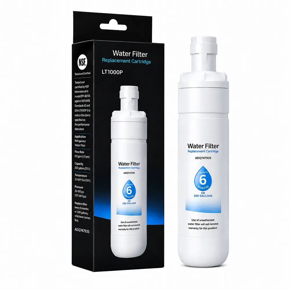 LT1000P Refrigerator Water Filter Replacement for LG LT1000PC LT1000PCS ADQ74793501 ADQ74793502 MDJ64844601, Compatible with Kenmore 46-9980 9980, NSF Certified, 6-Month Filter Life