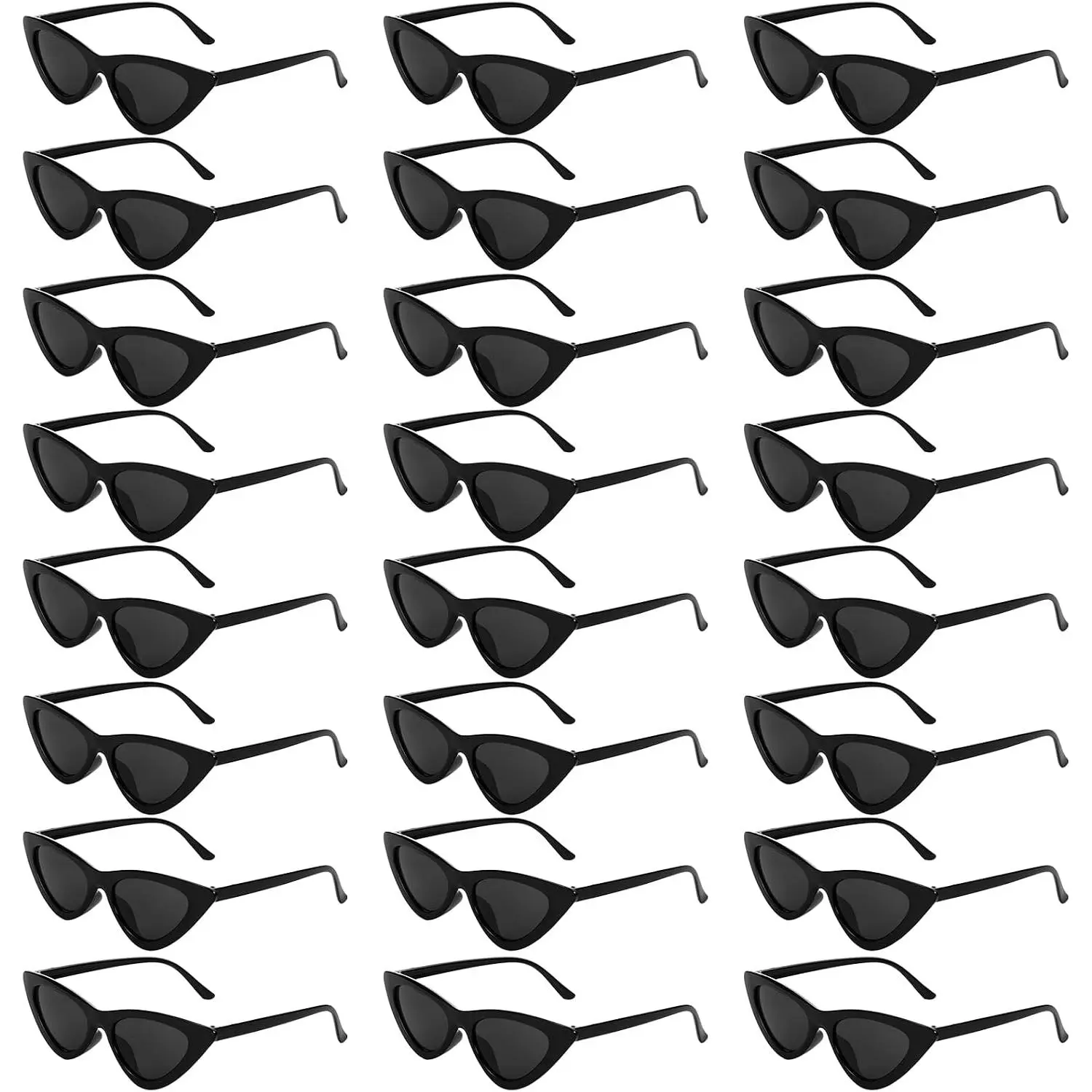24 Pairs Retro  Eye Sunglass, Retro 50s 60s Y2K Old Lady Sun Glasses Style,  Oval Trendy  Eye Glass Outfits for Carnival Party Prom Decorations