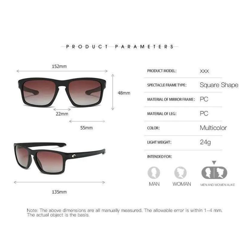 NEW  2026 Costa Fashion Vintage Square Sports Sunglasses Men Women Fishing Driving Man Designer Sun Glasses Anti-Glare UV400 Eyewear