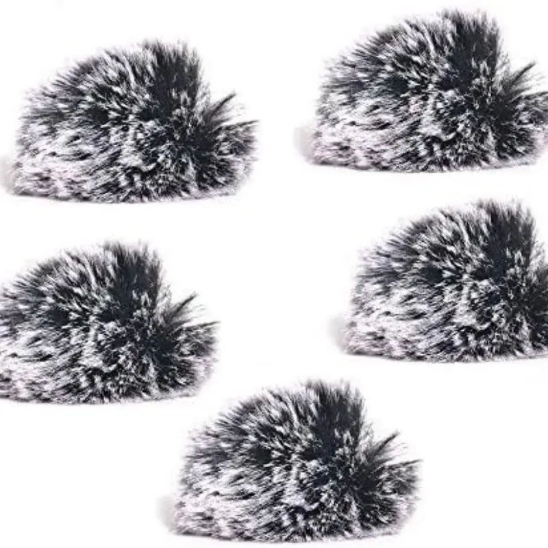 5 Packs Lavalier Microphone Wind Screen Furry Muffs, Mini Furry Mic Cover Noise Reduction Outdoor Furrys Windscreen for Mini MIC Protection