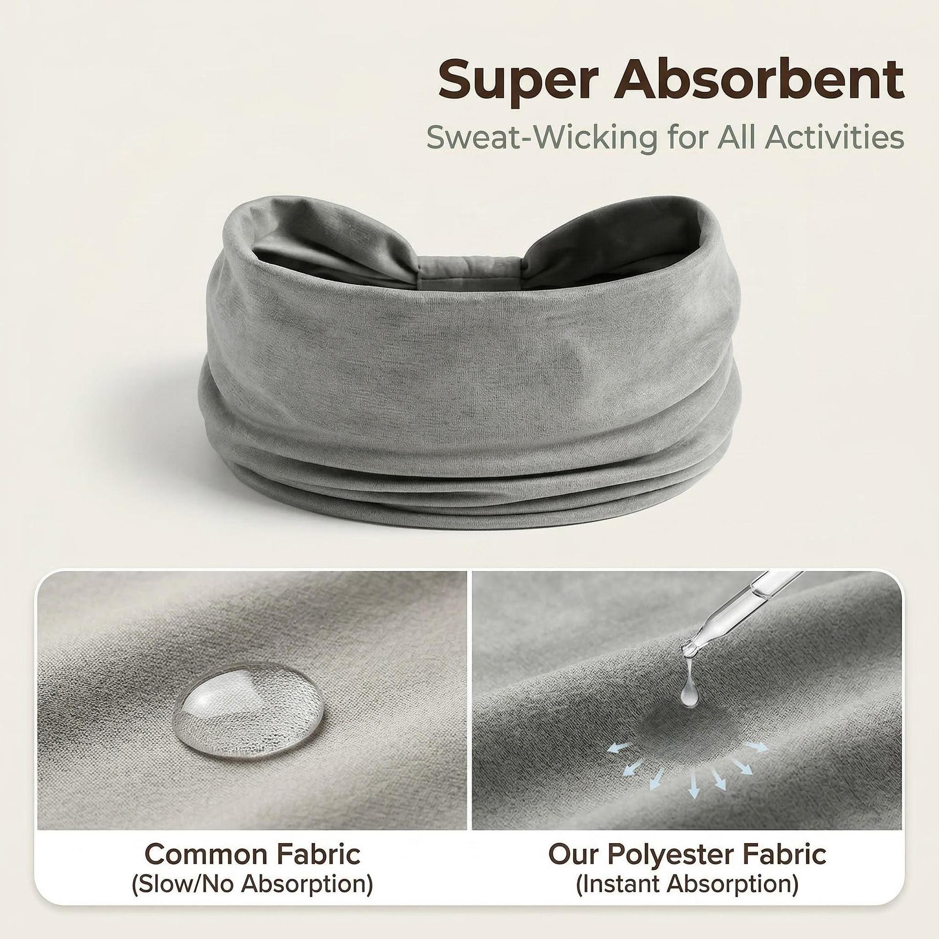 4pcs Headbands for Women, Wide Elastic Head Bands, Non-Slip Thick Hair Bands, Sports Stretchy Sweat Bands, Large Knotted Soft Headband for Washing Face, Makeup, Workout, Spa, Running, Fashion