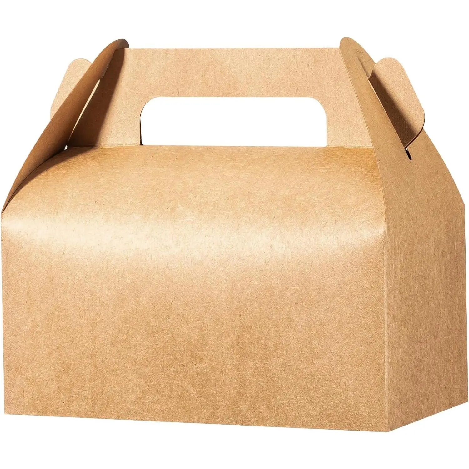 10 Pack Brown Gable  Boxes Party Favor Boxes Goodie  Boxes for Snacks Cookie Candy Toys Birthday Party Wedding Holidays 6.5x3.5x4 Inches
