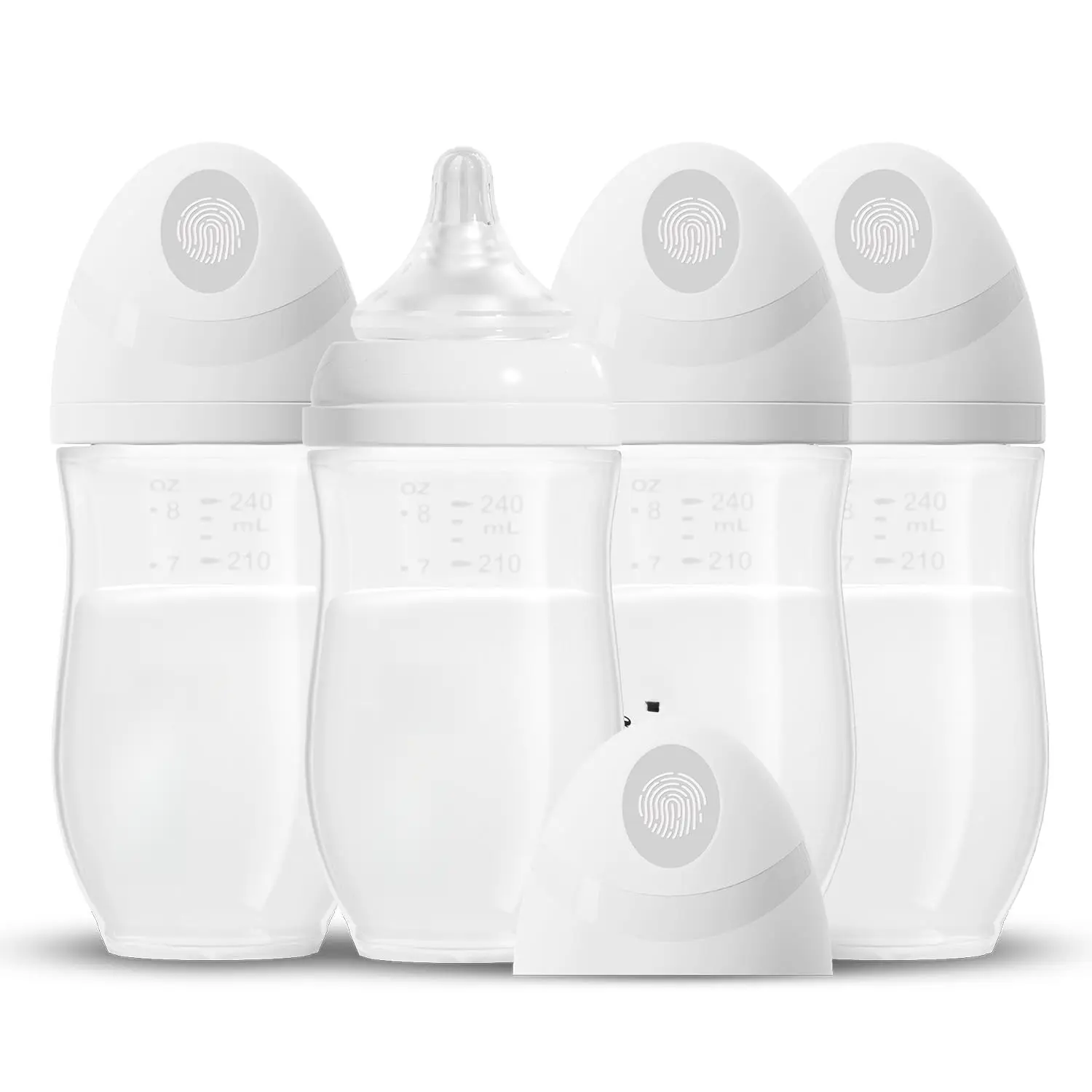 PP (NOT Glass) Baby Breastfeeding Bottles, Medium Flow Nipples (M), 3 Months +, Wide Neck, White, 8 oz - 4 Pack New model straw