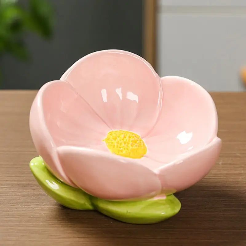 Ceramic Tulip Flower Entryway Decor, Key Tray, Small Trinket Storage, Home Desktop Decoration, Elegant Table Ornament, Flower Figurines, Home Decor Accessory, Home Decor Ornaments, Decorative Ornaments, Decoration Items