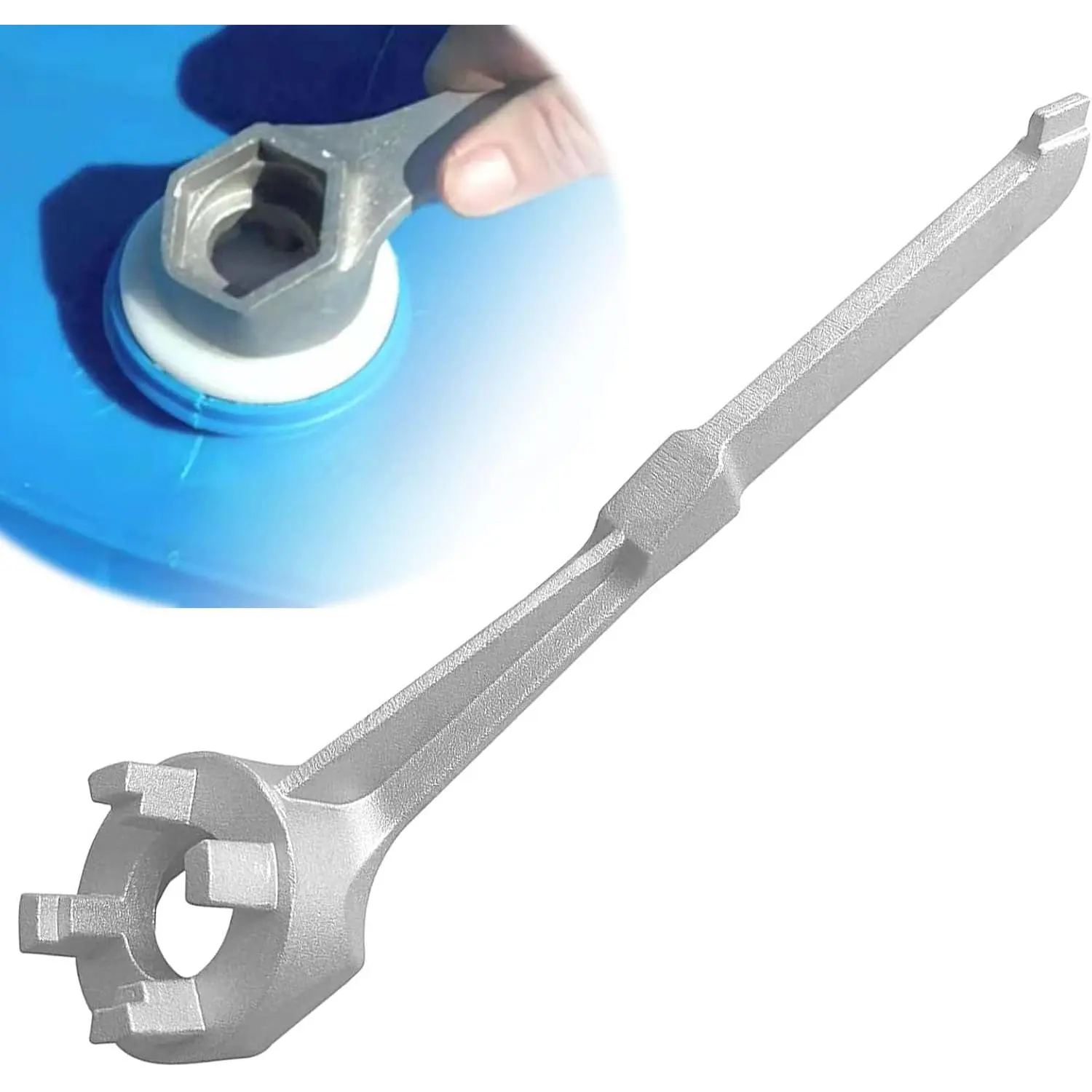 Bung Wrench, 55 Gallon Drum Wrench, Barrel Wrench for Opening 10 15 20 30 50 55 Gallon Drums, Fits 2 Inch and 3/4 Inch Bung Caps