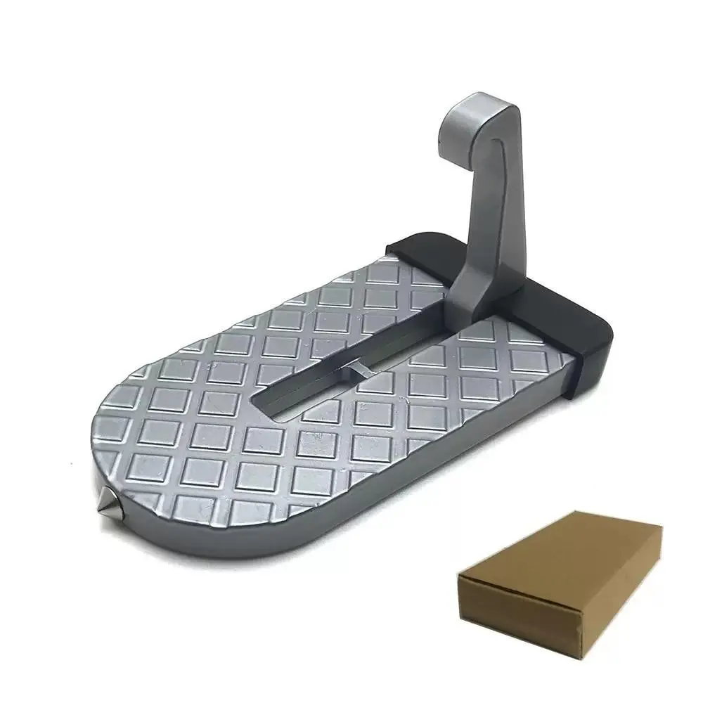 Metal Folding Step Ladder with Safety Hammer, Roof Cleaning Door Hook Helper, Foot Plate Steps for Climbing Assistance