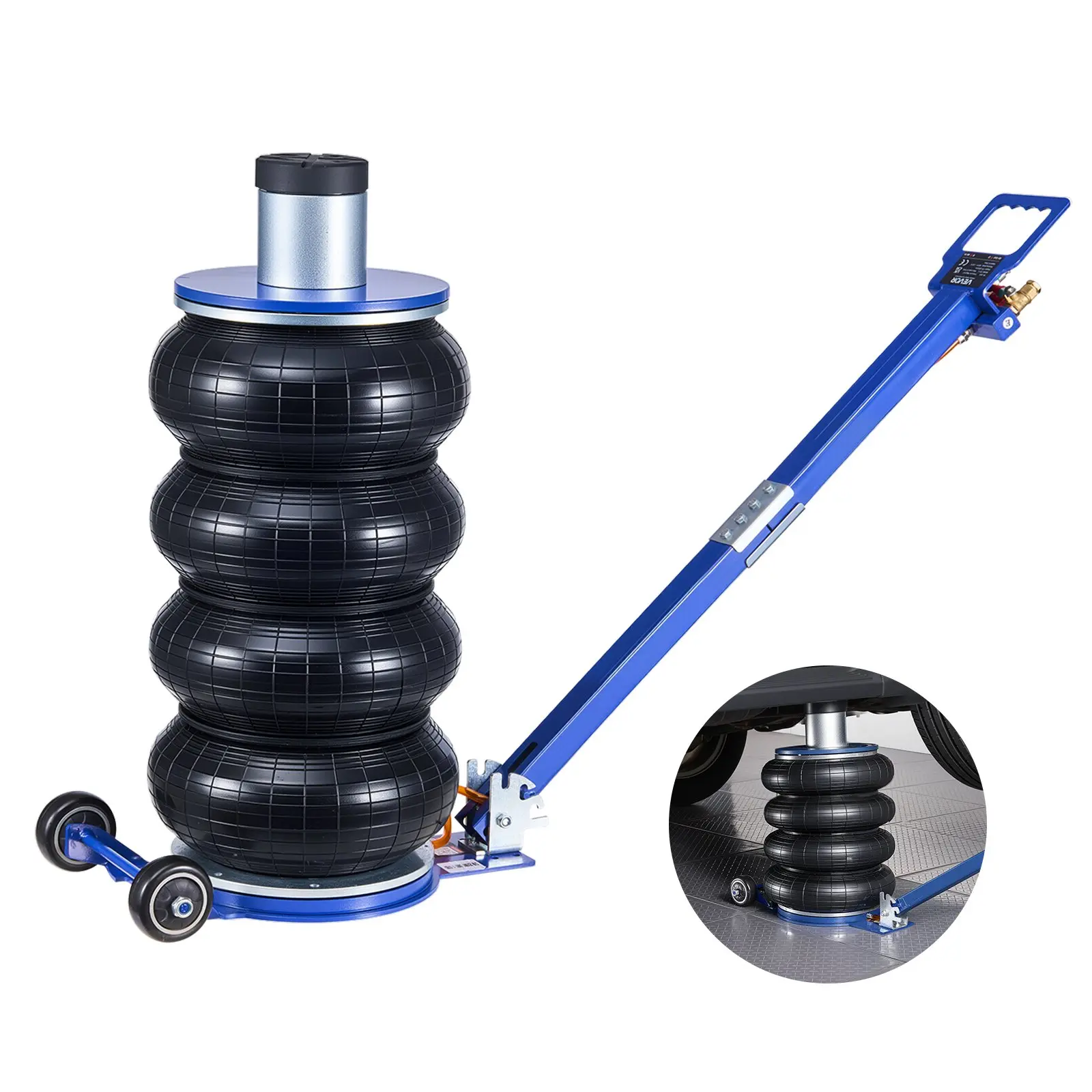 【DealsForYouDays】VEVOR Air Jack, 6 Ton/13227 lbs Airbag Jack, Lift Up to 26.5 inch with Heightened Column, Adjustable Handle Thick Rubber Pad, 2-5 s Fast Lifting Pneumatic for Car, SUV, Pickup Truck Repair, Garage