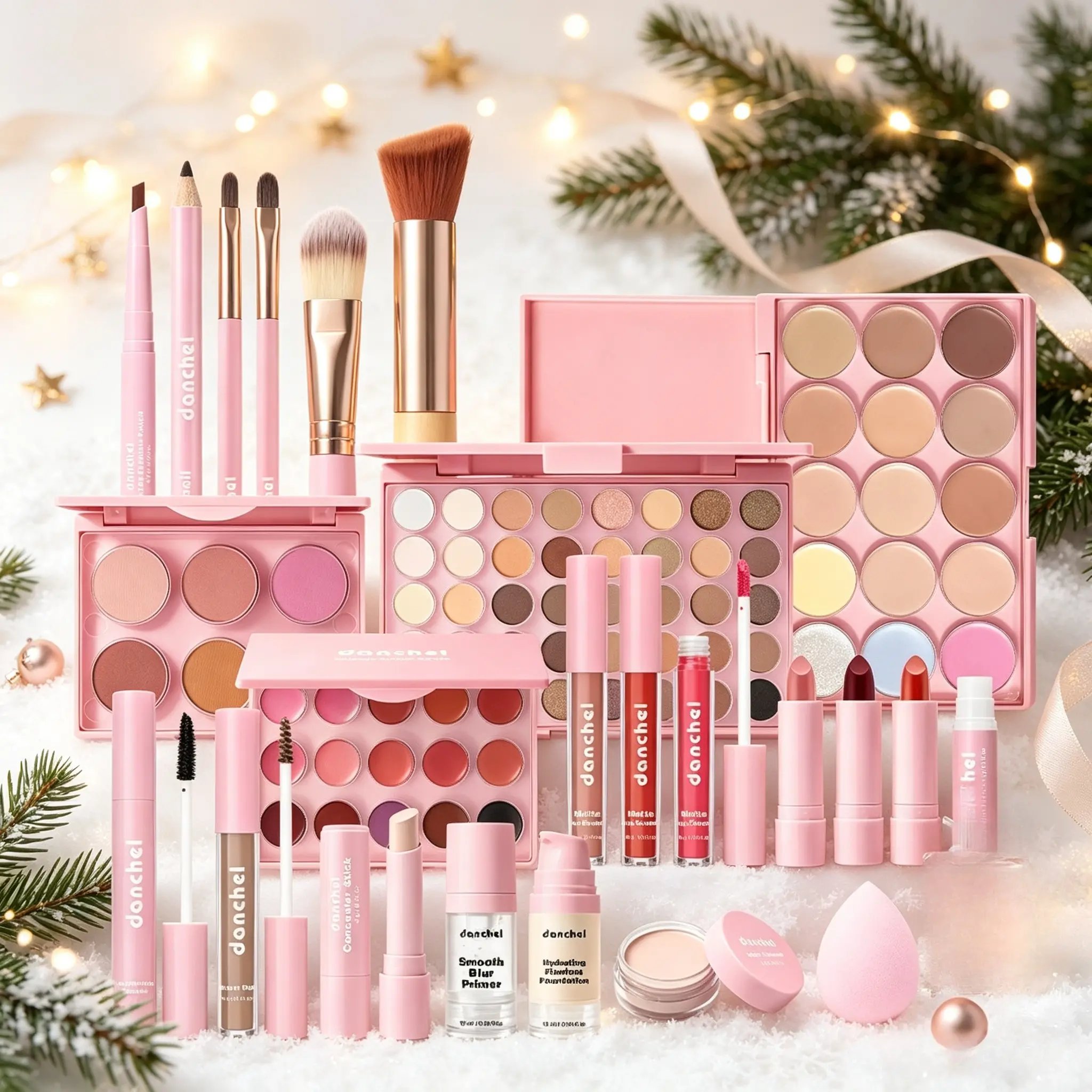 Beginner full makeup cosmetic gift set with foundation, concealer, blush, eye & lip products plus full makeup brushes and storage bag. Even non-fallout pigment for daily and party looks, aesthetic cosmetic gift for back-to-school and Valentine’s Day.