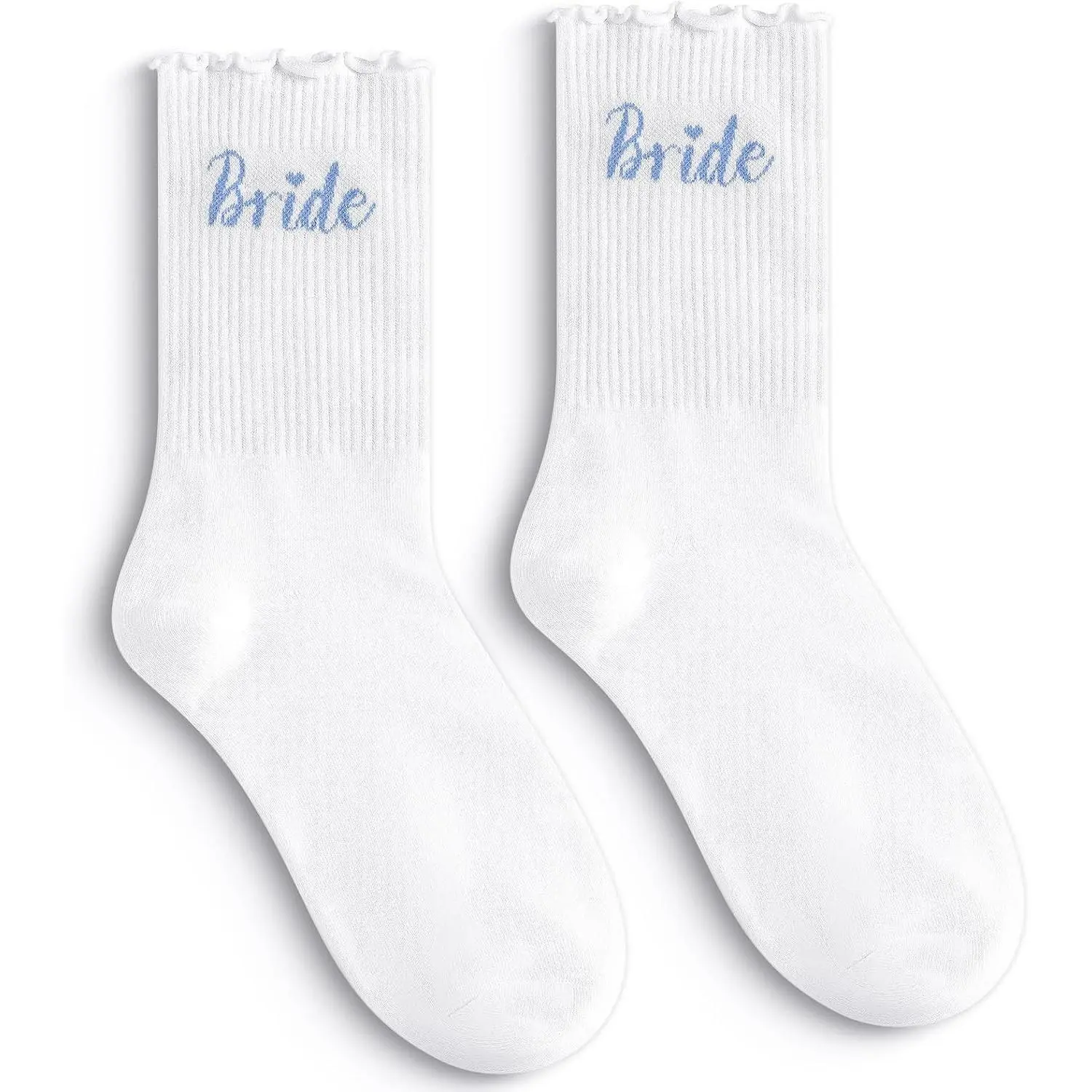 Cute Frilly Bride Ruffle Socks, Something Blue Bride To Be Ankle Socks, Wedding Wifey Gifts, Engagement Bridesmaid Gift, Bachelorette Party Decorations, Honeymoon(Gift)