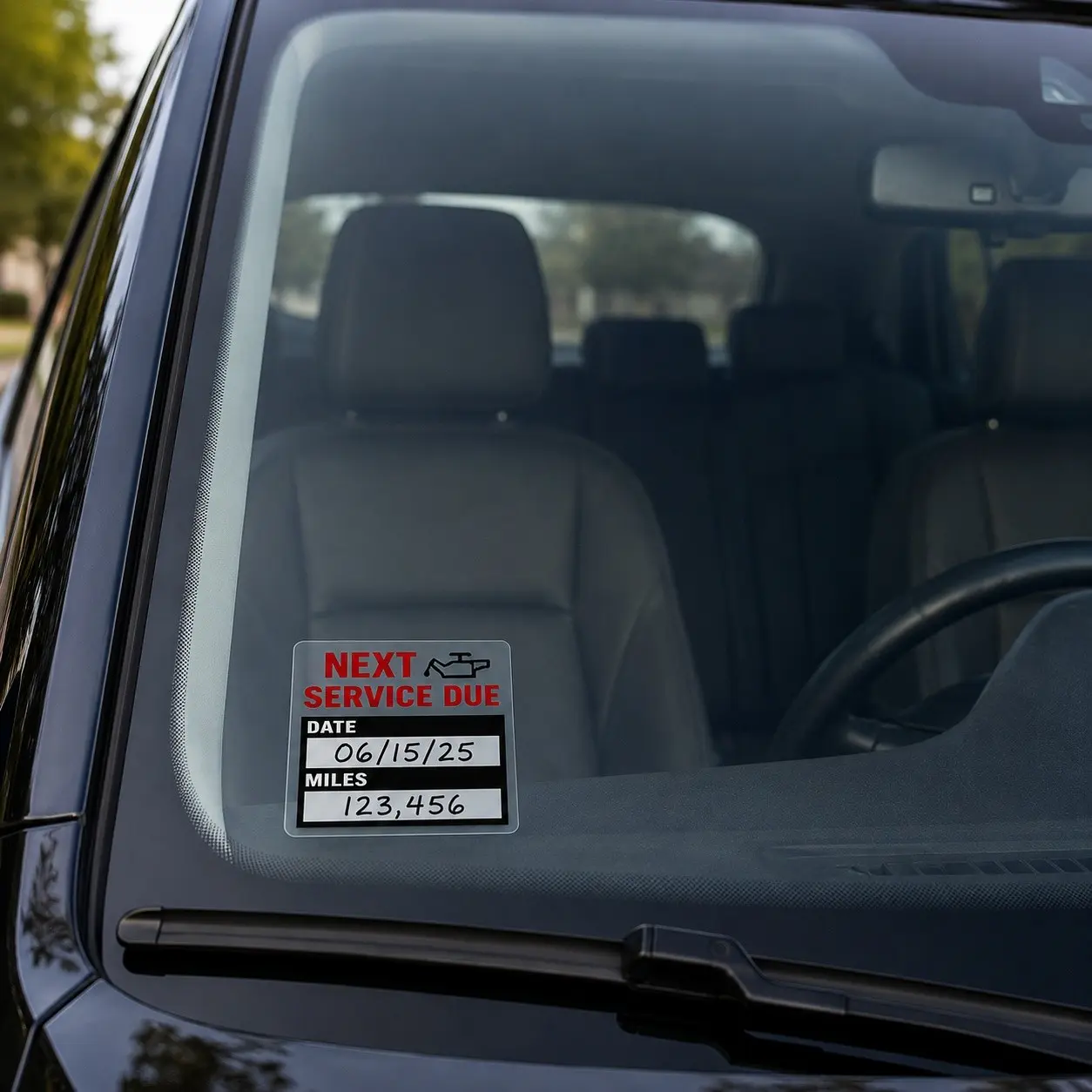 100 Sheets Car Oil Change Reminder Sticker, Window Adhesive Label, Write Date Miles, Easy Tear No Residue, Auto Repair Shop Essential