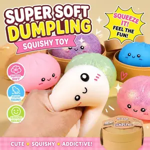 12-Piece Perfect Dumpling Squishy Toys, Super Soft Unisex Stress Relief, Fun and Relaxing, Assorted Colors, Ideal for All Ages