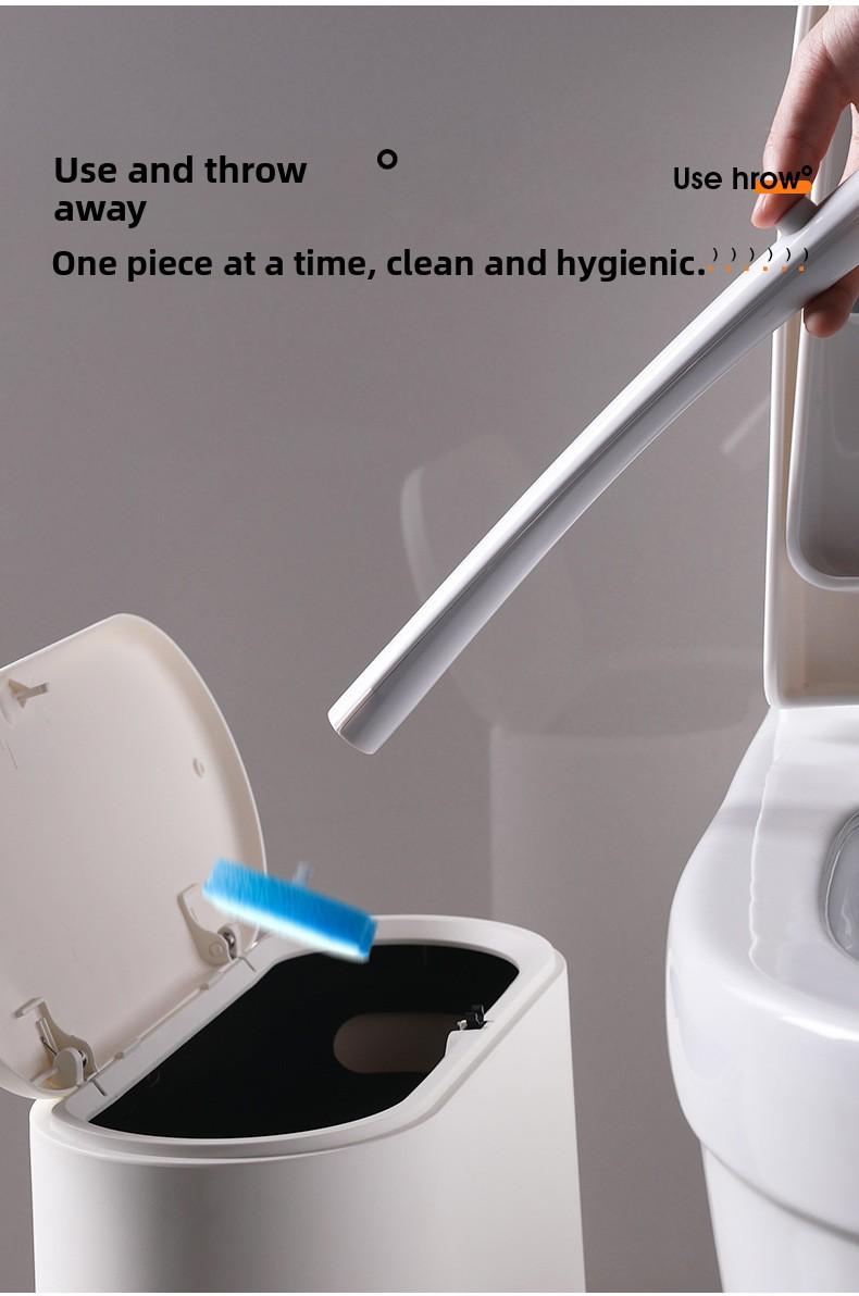 Disposable Toilet Brush with Holder, Deep Clean Toilet Scrubber with Replacement Heads, Quick Clean Toilet Brush for Bathroom, No Drilling