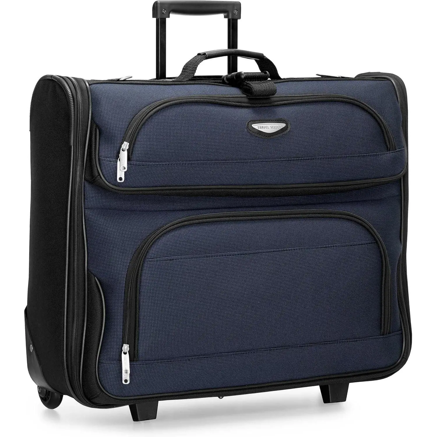 Amsterdam Business Rolling Garment Bag, Softside Expandable Rolling 2-Wheeled Suit Carrier, Navy, One Size