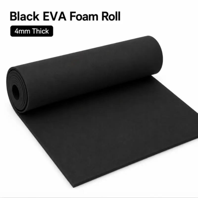 Black EVA Foam Roll 4mm Thick, 25 x 100cm Craft Foam Sheet, Flexible Foam for Cosplay Costumes, DIY Props, Halloween Crafts & Creative Projects