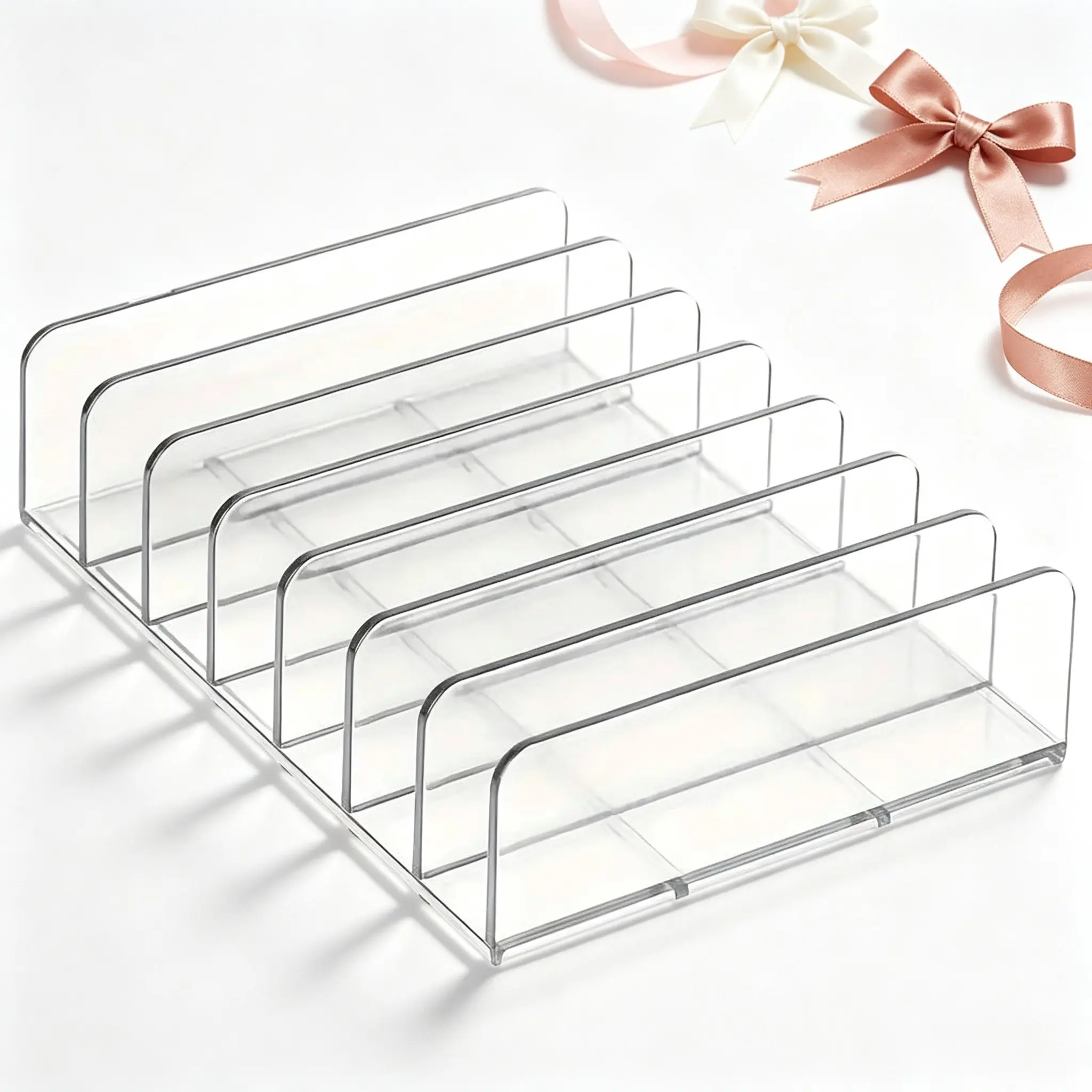 Transparent Acrylic Eyeshadow Palette Organizer, Multi-Compartment Makeup Display Rack, S/l Sizes, Practical Desktop Accessory Gift, Cosmetic Makeup Organizer