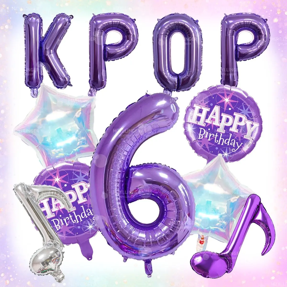 11 Piece Theme Party Balloons, 32 Inch Number Balloons 0-9, Birthday Balloons, Sparkly Stars, Party Decor, Birthday Party Decorations, Photo Props