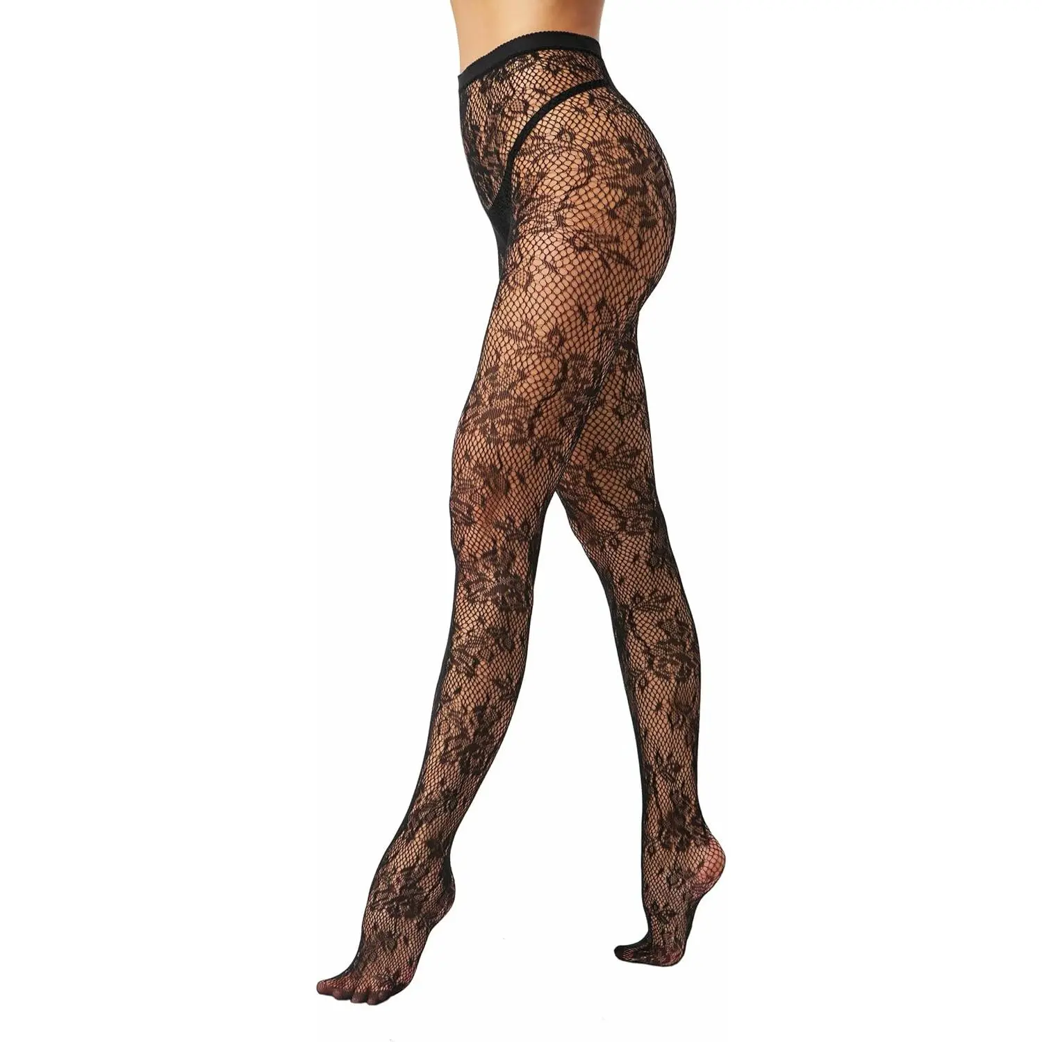New EVERSWE High Waist Fishnet Tights, Thigh High Suspender Stockings