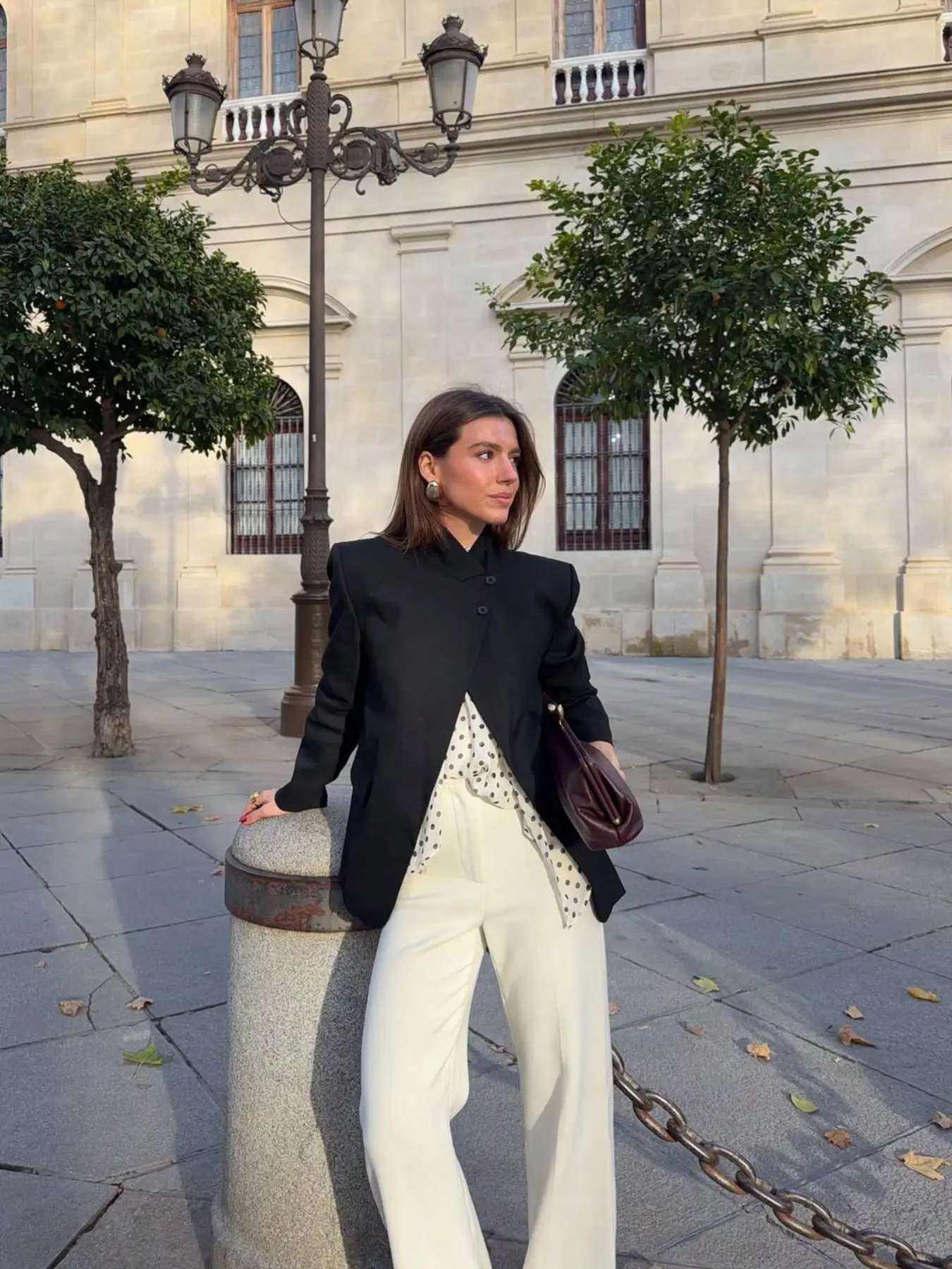 New Traditional Mandarin Collar Asymmetrical Zipper Long Sleeve Blazer for Women, Two-Button Design, Office Wear Outerwear Top, Aesthetic