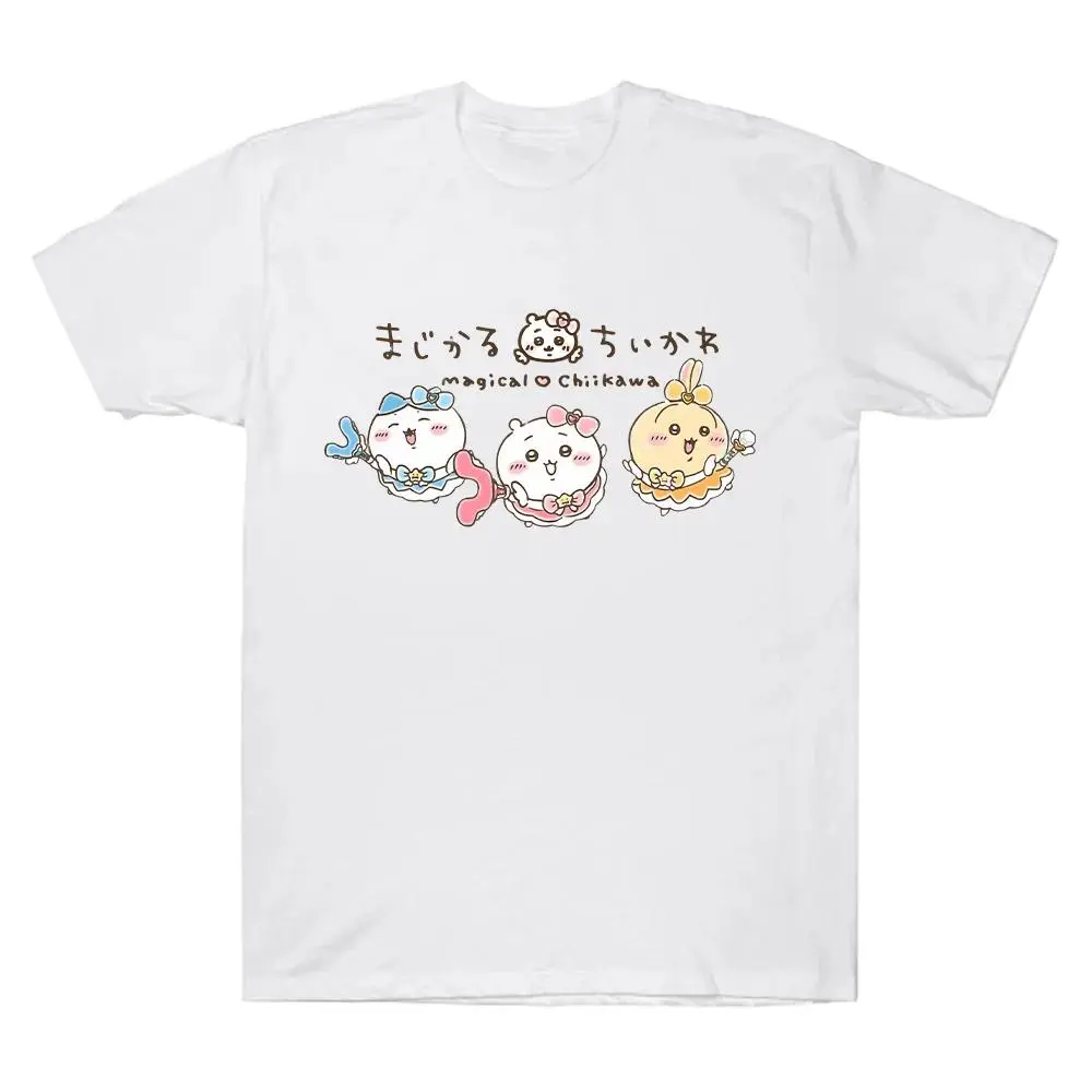Men's Chiikawa Usagi Graphic T-Shirt, Cool Anime Magical Girl Art Tee, Unisex Easy Fit Short-Sleeve Cotton Top, Graphic Printed Tees, Cool Graphic Tees