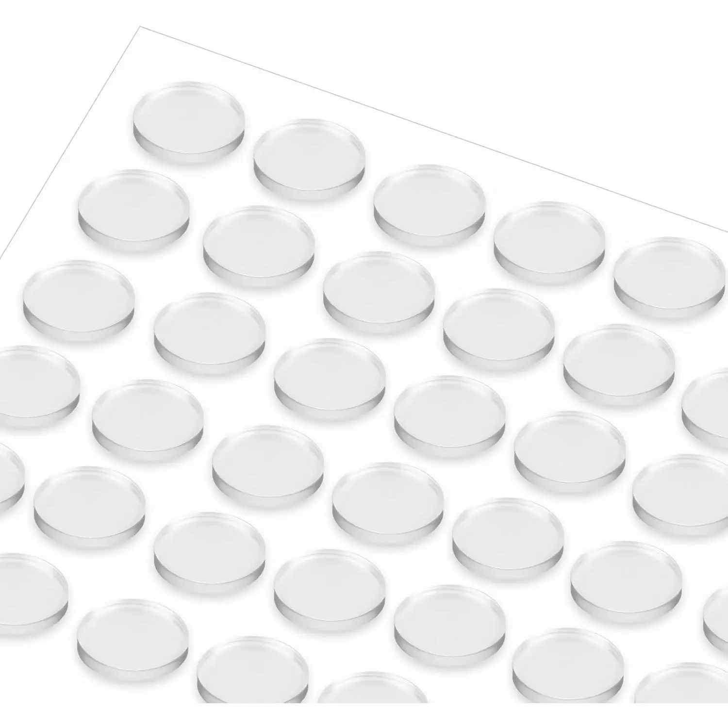 36 count 0.78" Glass Table Top Anti Slip Pads 20 * 2mm Adhesive Clear Rubber Bumpers Dots for Glass Table Tops Non Slip Bumpers Clear Pads Round  Cabinet Bumper Dots