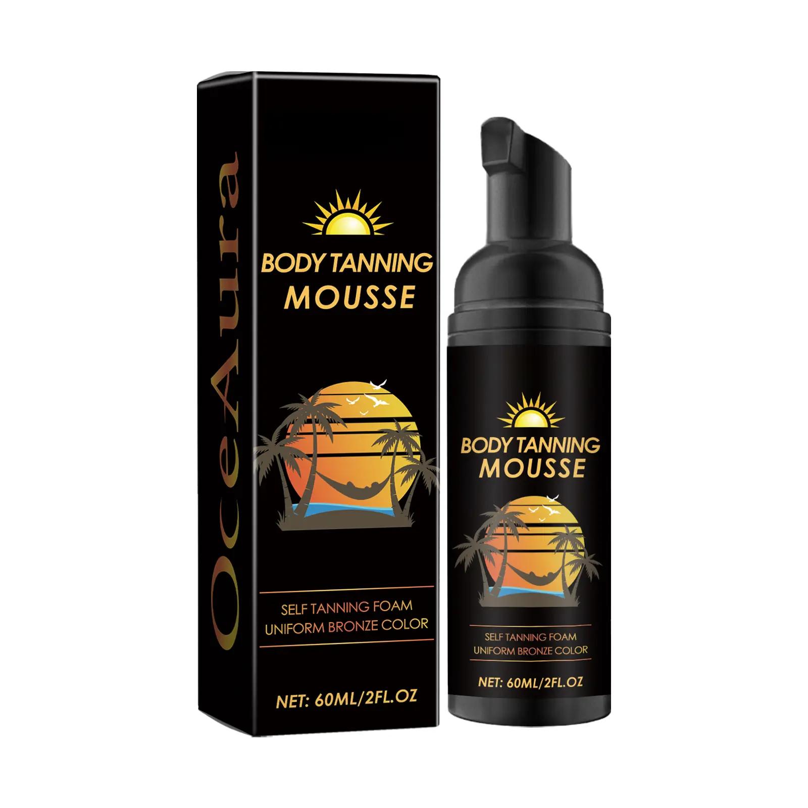 Self Tanning Mousse with Glycerin & Ascorbic Acid, Hydrating Body Bronzing Mousse for Natural-Looking Summer Glow