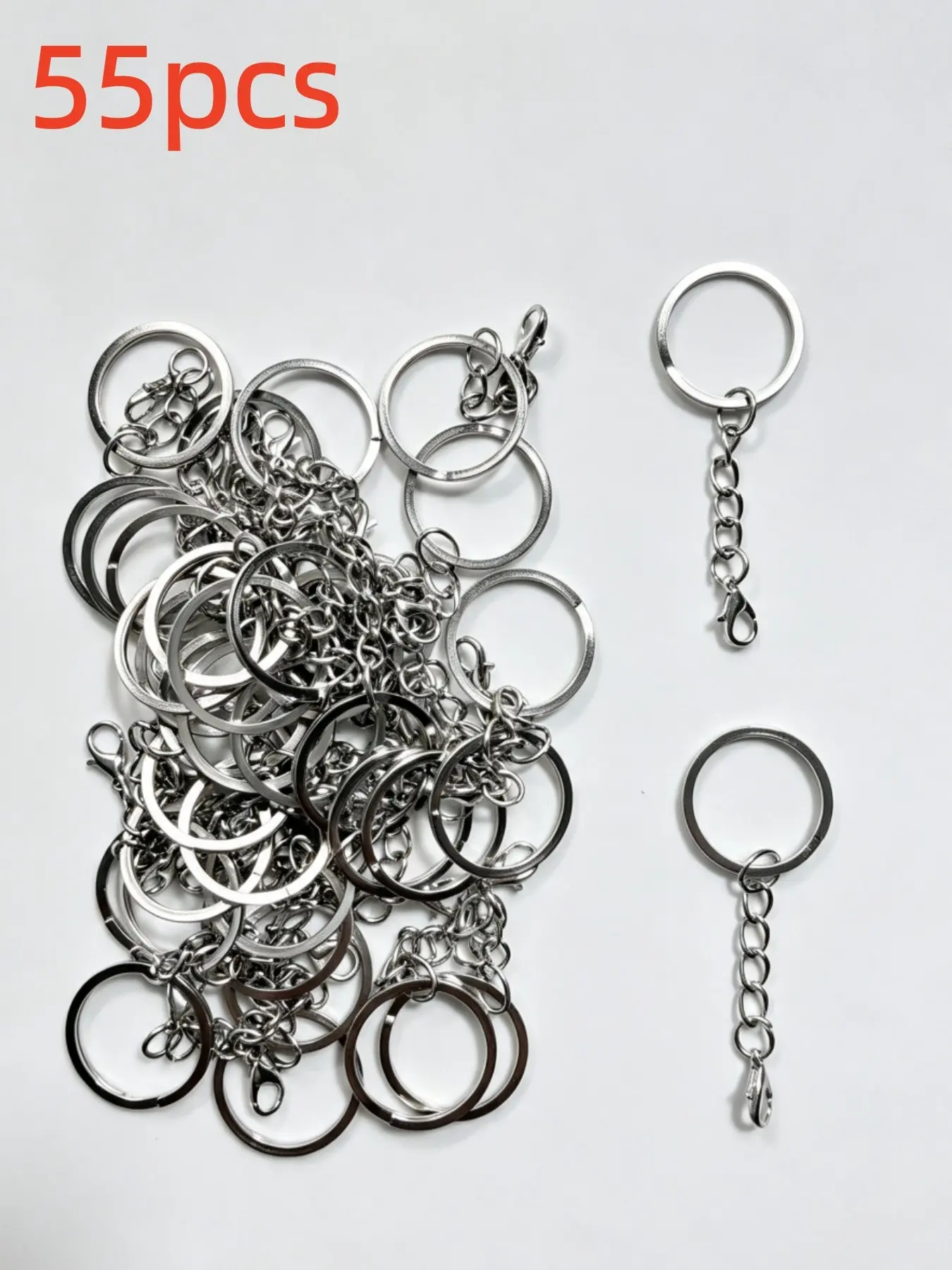 105/55pcs Keychains Bulk, DIY Handmade Accessories, Chain with Lobster Clasp, Bag Decorations, Keychain For Bags, Wholesale Materials for Making Keys, Keychain Set